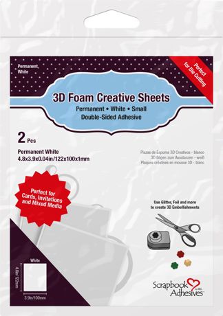 Scrapbook Adhesives - 3D Foam Creative Sheets Small - White