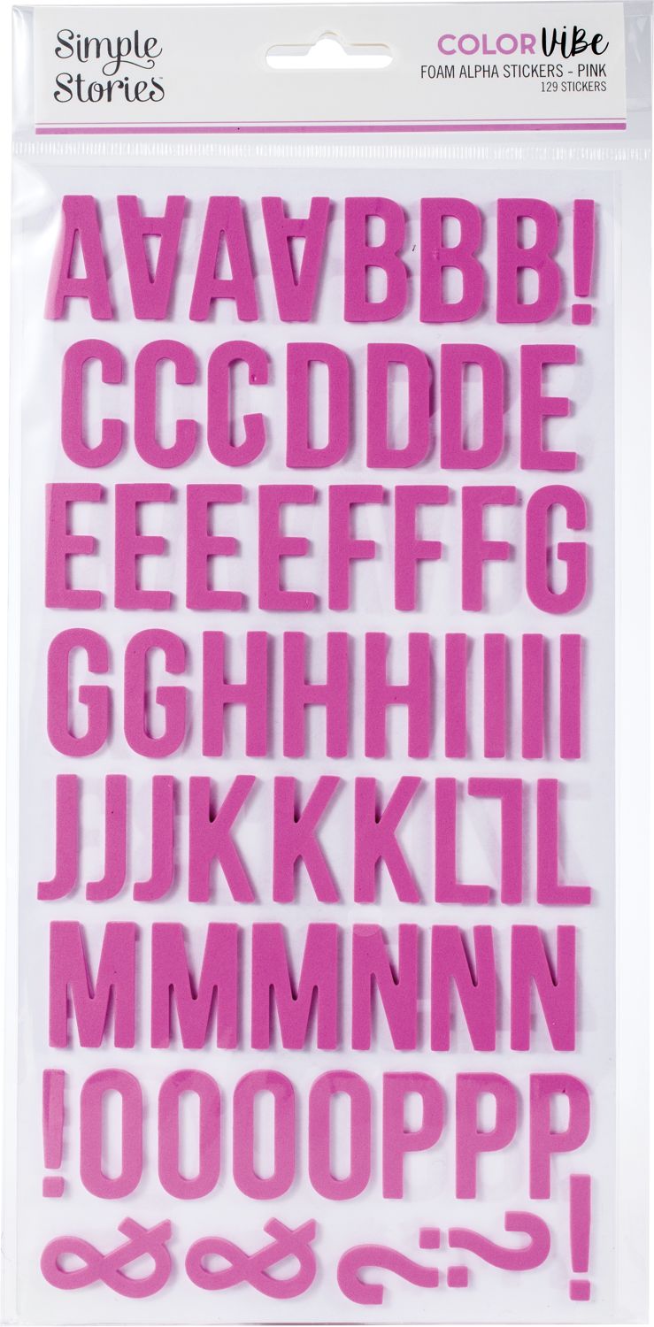 Simple Stories - Color Vibe Foam Alpha - Pink
