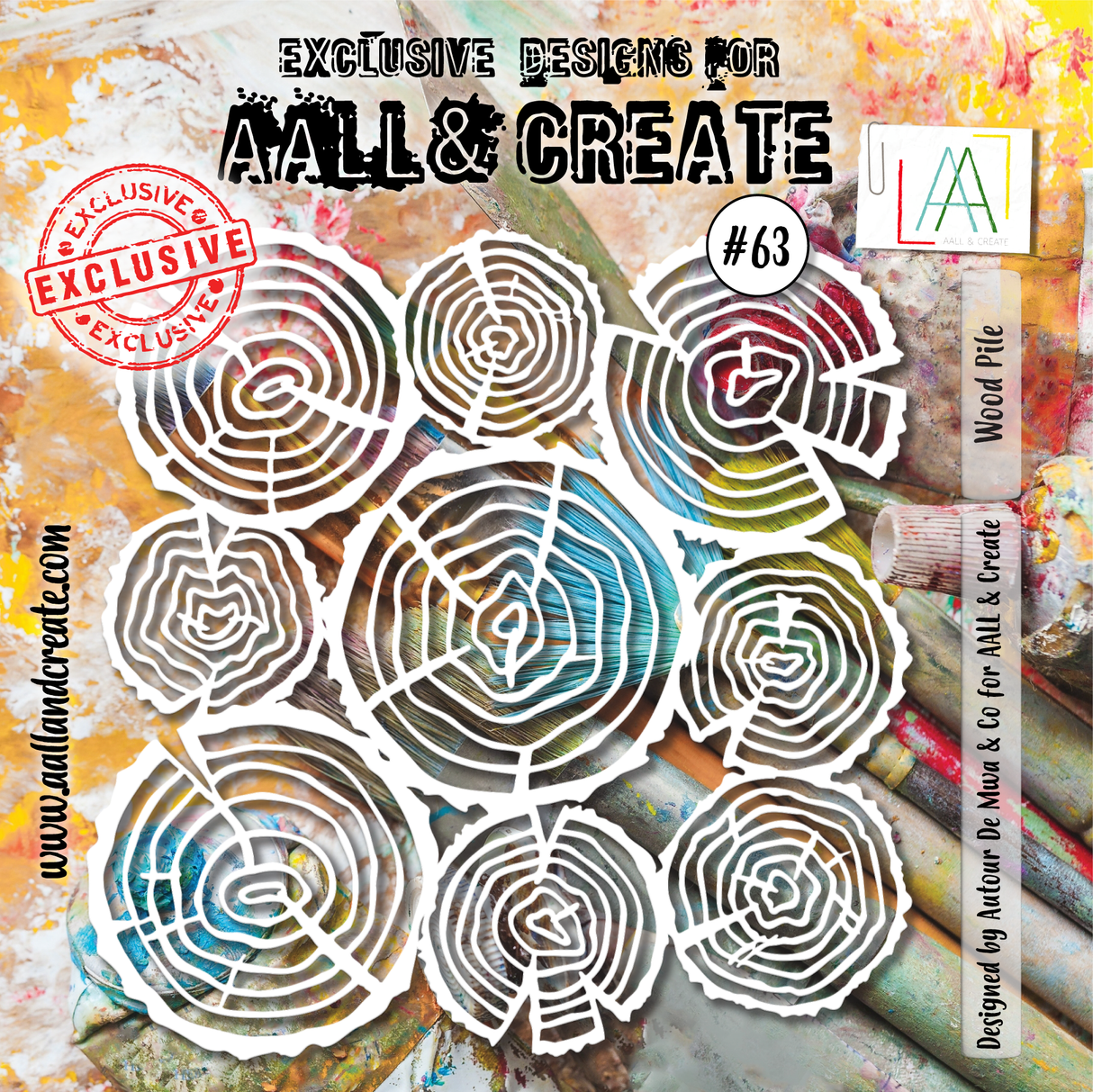 AALL & Create - 6"x6" Stencil - Wood Pile - #63