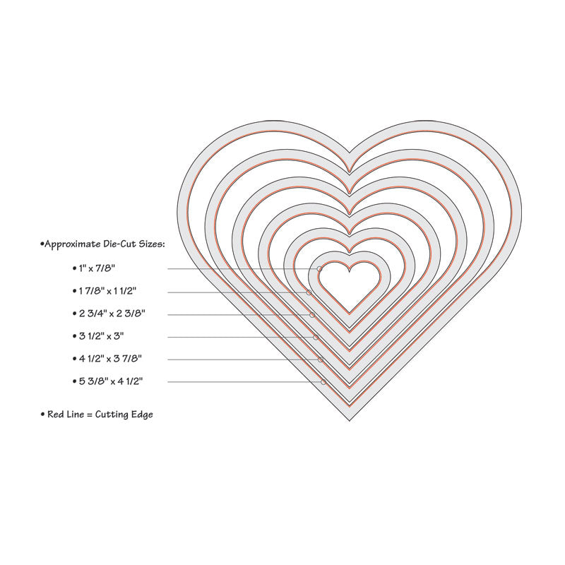 Sizzix - Framelits Die Set 6PK Hearts