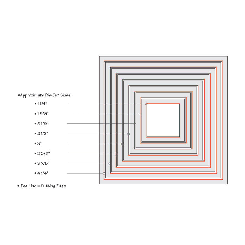 Sizzix - Framelits Die Set 8PK Squares