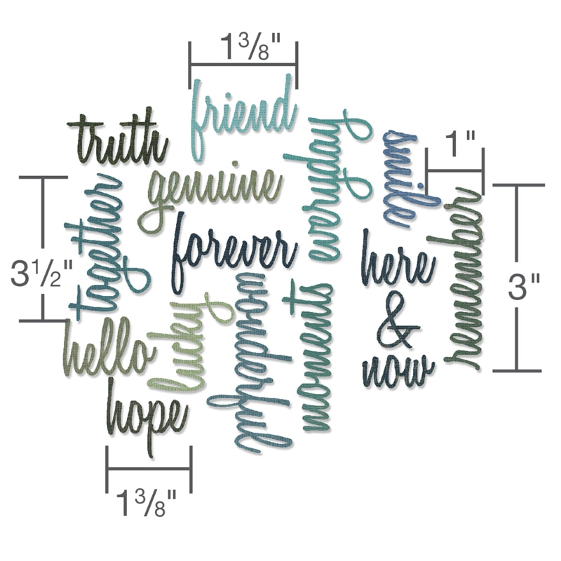 Sizzix - Thinlits Die Set 16PK Friendship Words: Script by Tim Holtz