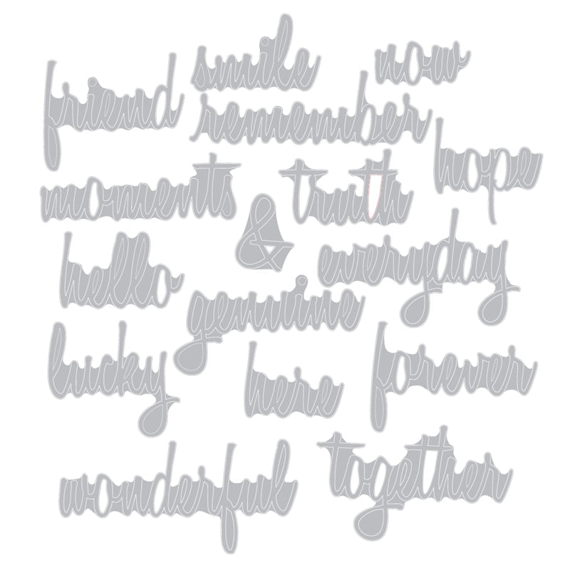 Sizzix - Thinlits Die Set 16PK Friendship Words: Script by Tim Holtz