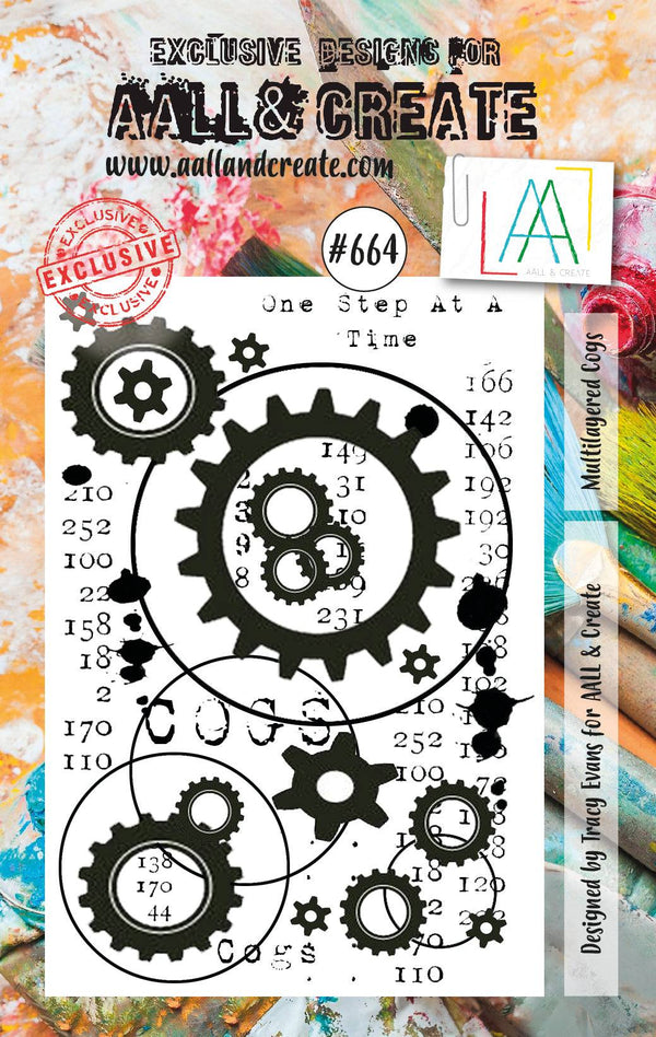 AALL & CREATE - A7 CLEAR STAMP SET - MULTILAYERED COGS #664