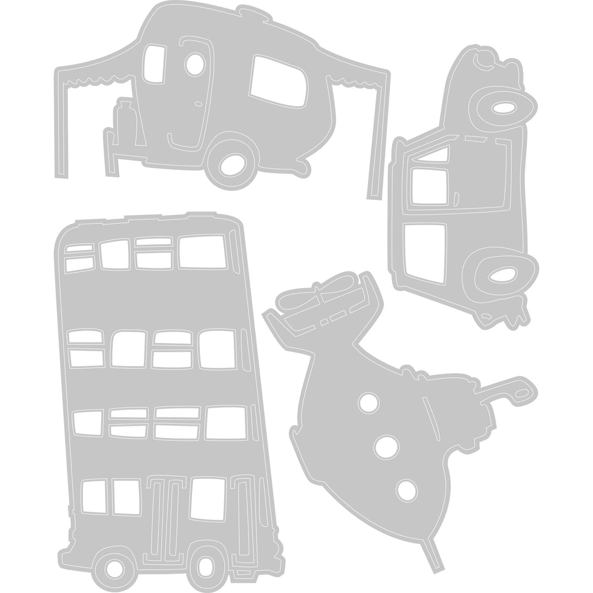 Sizzix - Thinlits Die Set 4PK Wacky Transport #1 by Tim Holtz