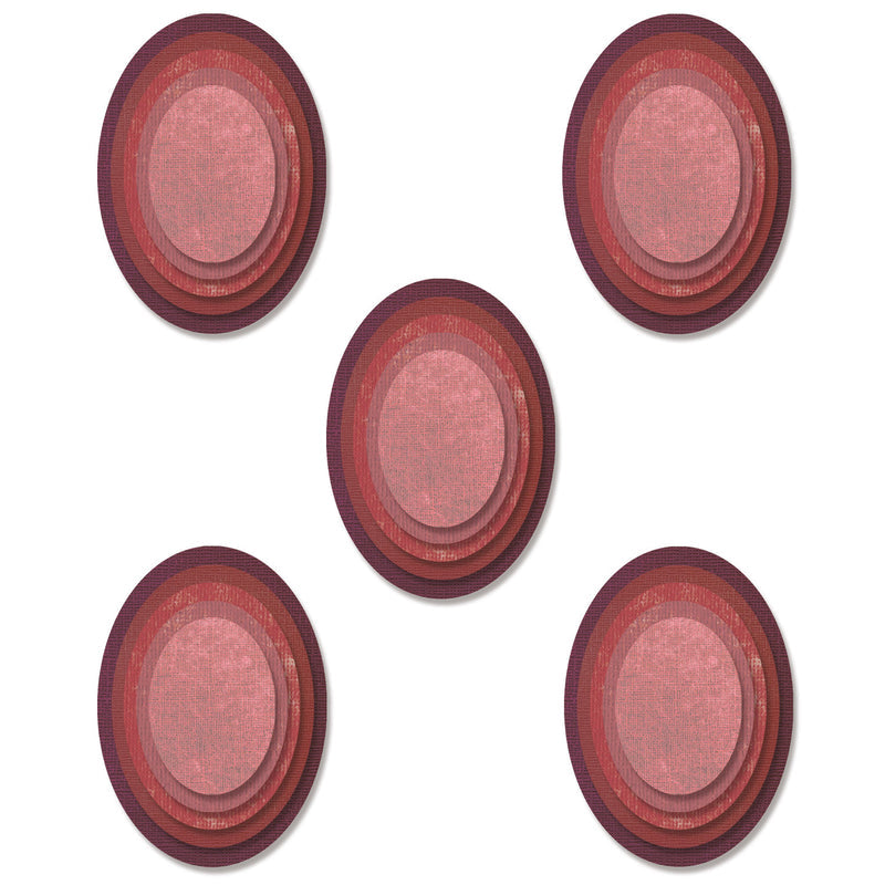 Sizzix - Framelits Die Set 25PK Stacked Tiles Ovals by Tim Holtz