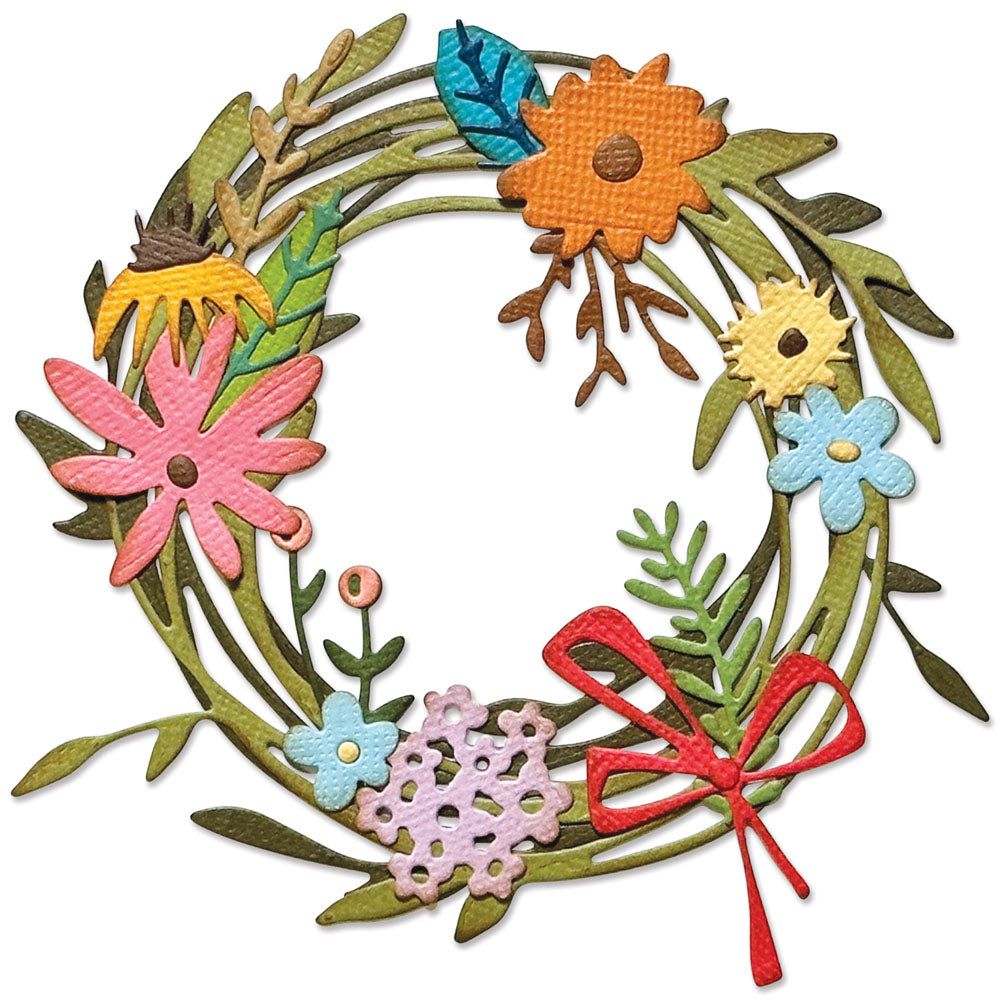 Sizzix - Thinlits Die Set 14PK Vault Funky Floral Wreath by Tim Holtz