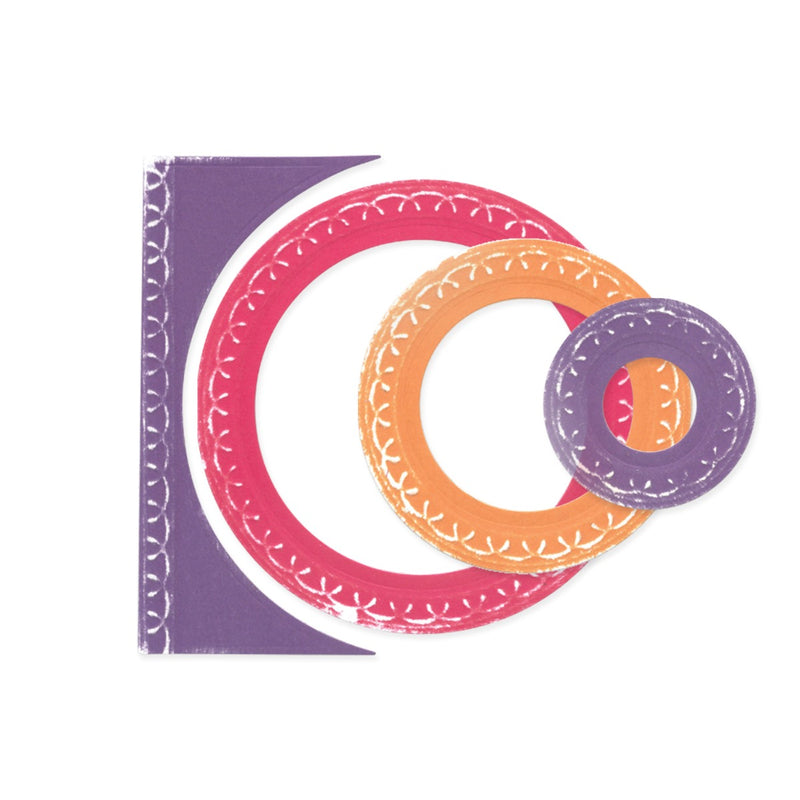 Sizzix - Framelits Die Set 9PK  Fanciful Framelits, Alena Arched Circles by Stacey