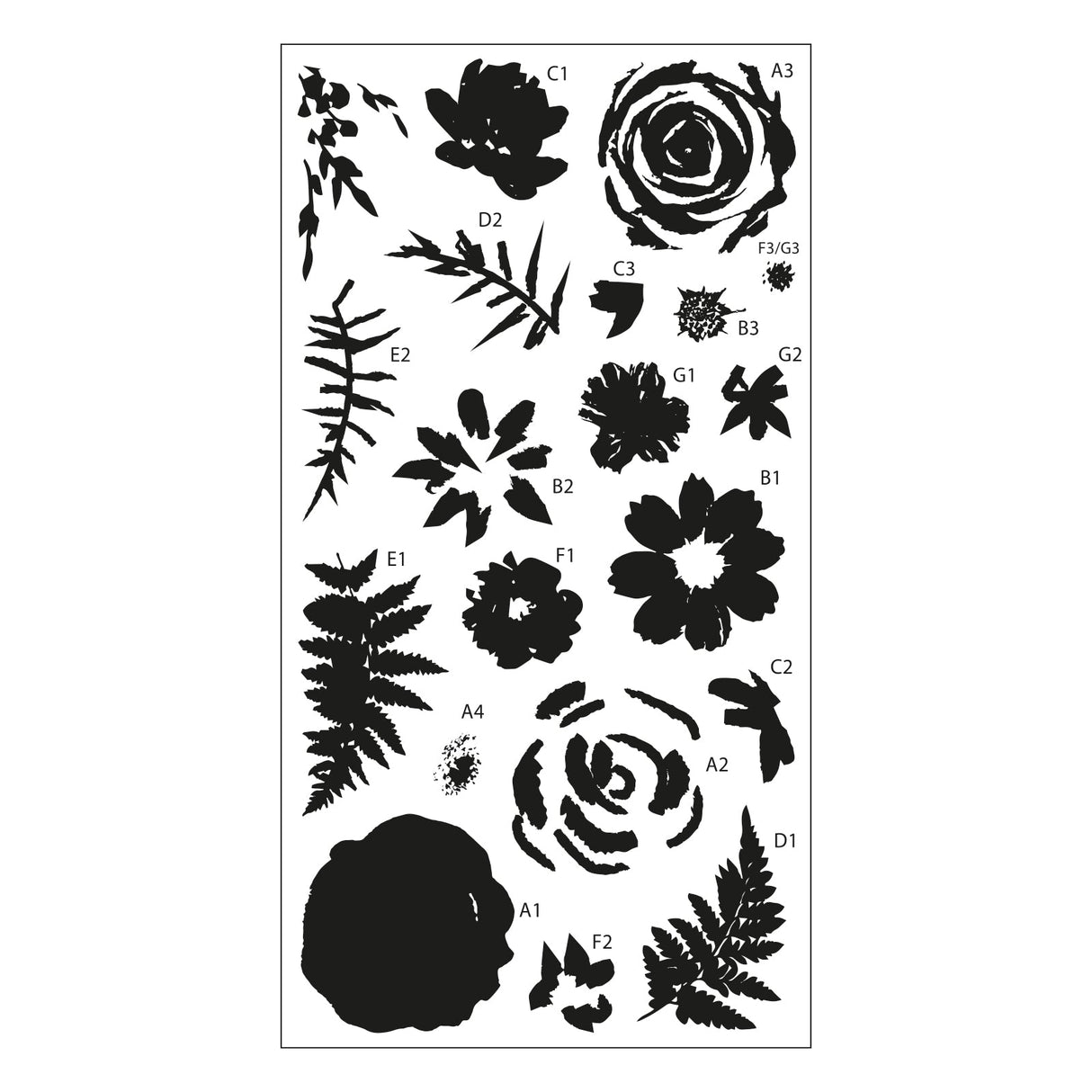 Sizzix - Layered Clear Stamps Set 20PK Painted Florals by Sizzix