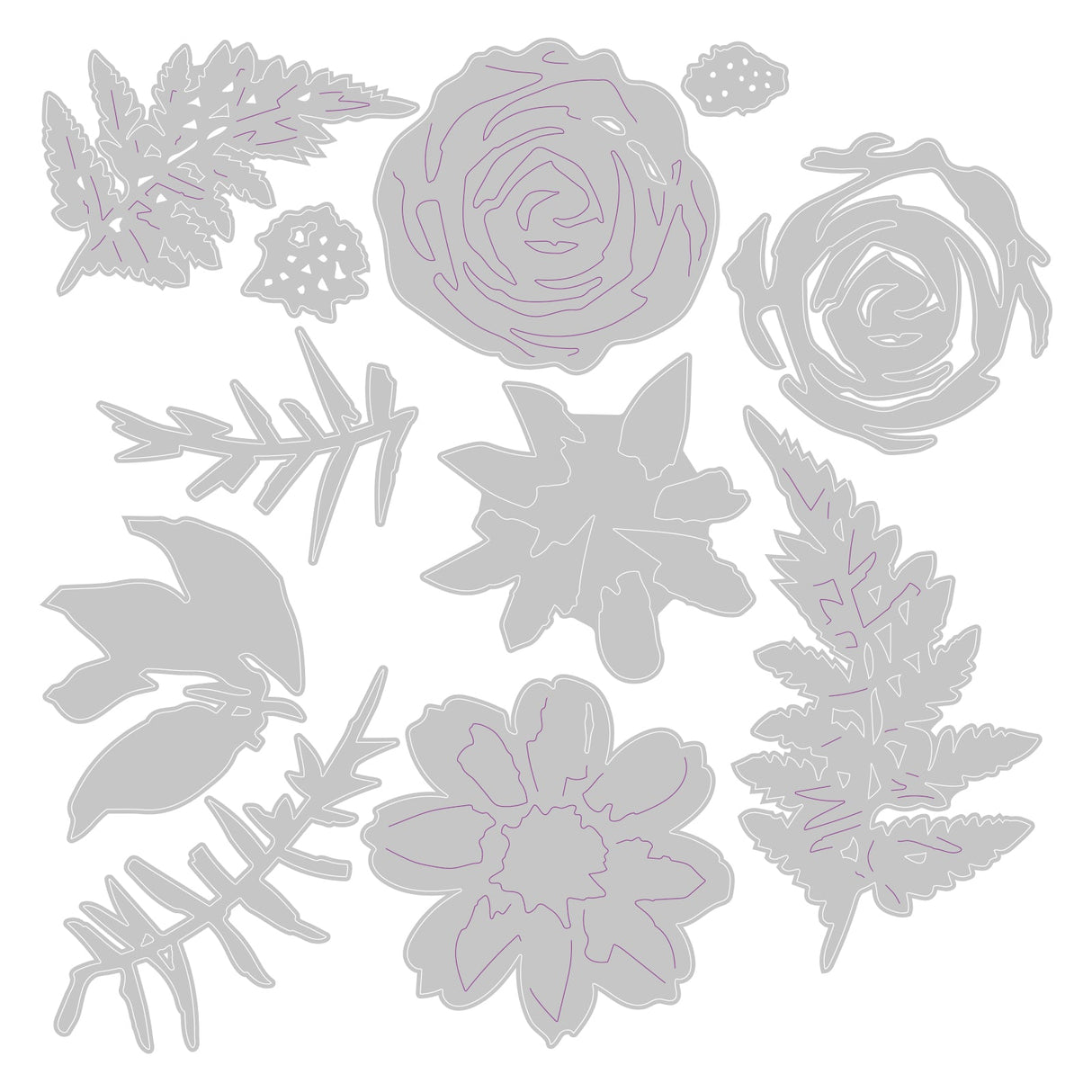 Sizzix - Thinlits Die Set 11PK Flowers & Fern by Sizzix
