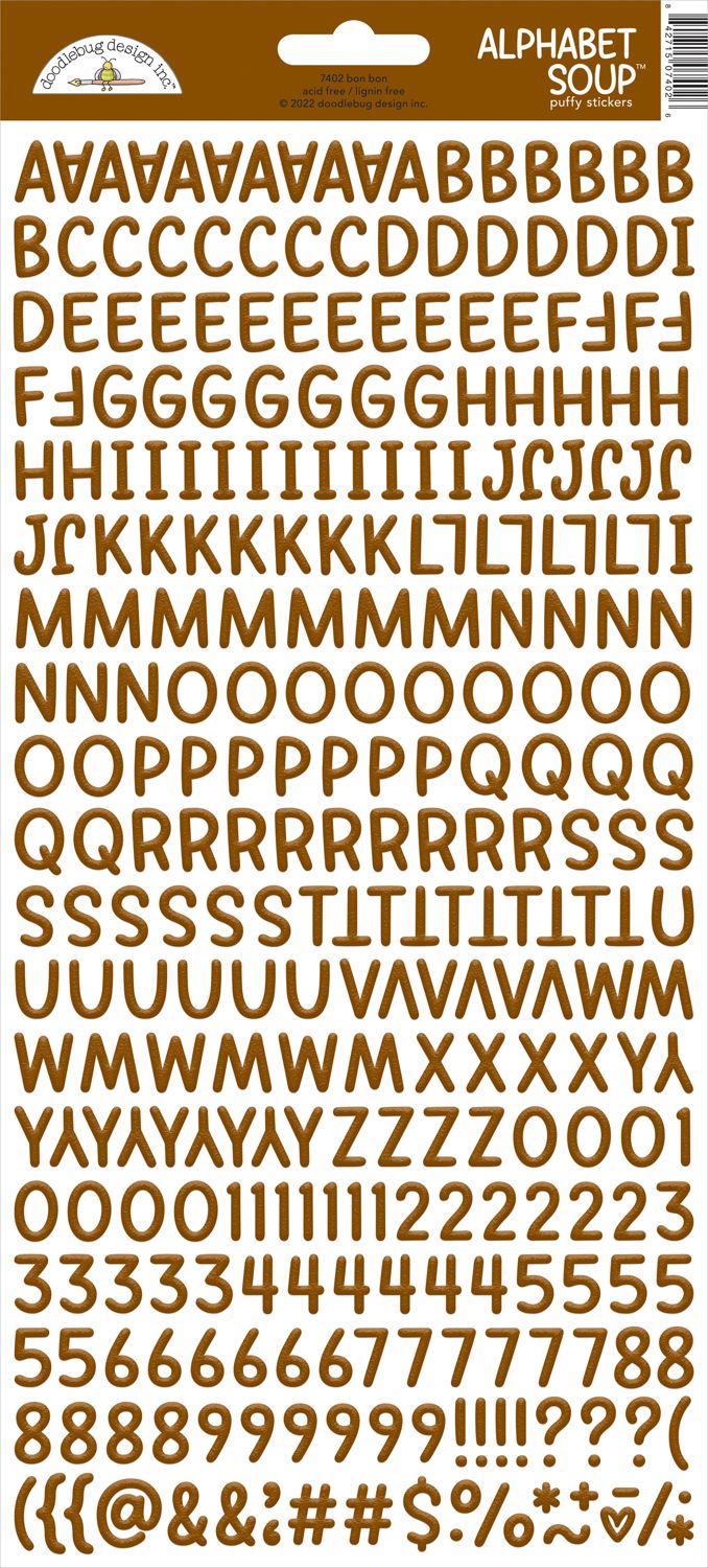 Doodlebug - Alphabet Soup Puffy Stickers - Bon Bon