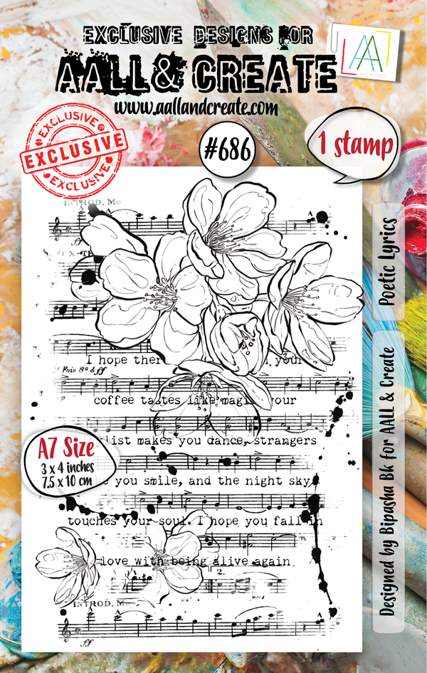 AALL & Create - A7 Clear Stamp Set - Poetic Lyrics - #686