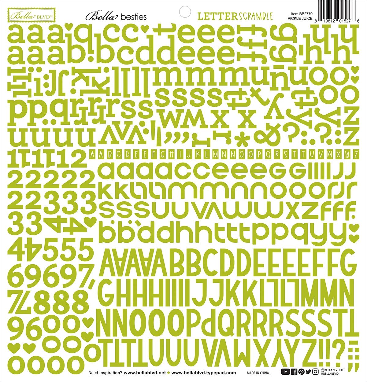 Bella Blvd - Bella Besties Letter Scramble Alpha Stickers - Pickle Juice