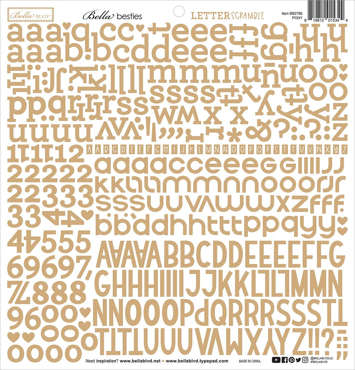 Bella Blvd - Bella Besties Letter Scramble Alpha Stickers - Pony