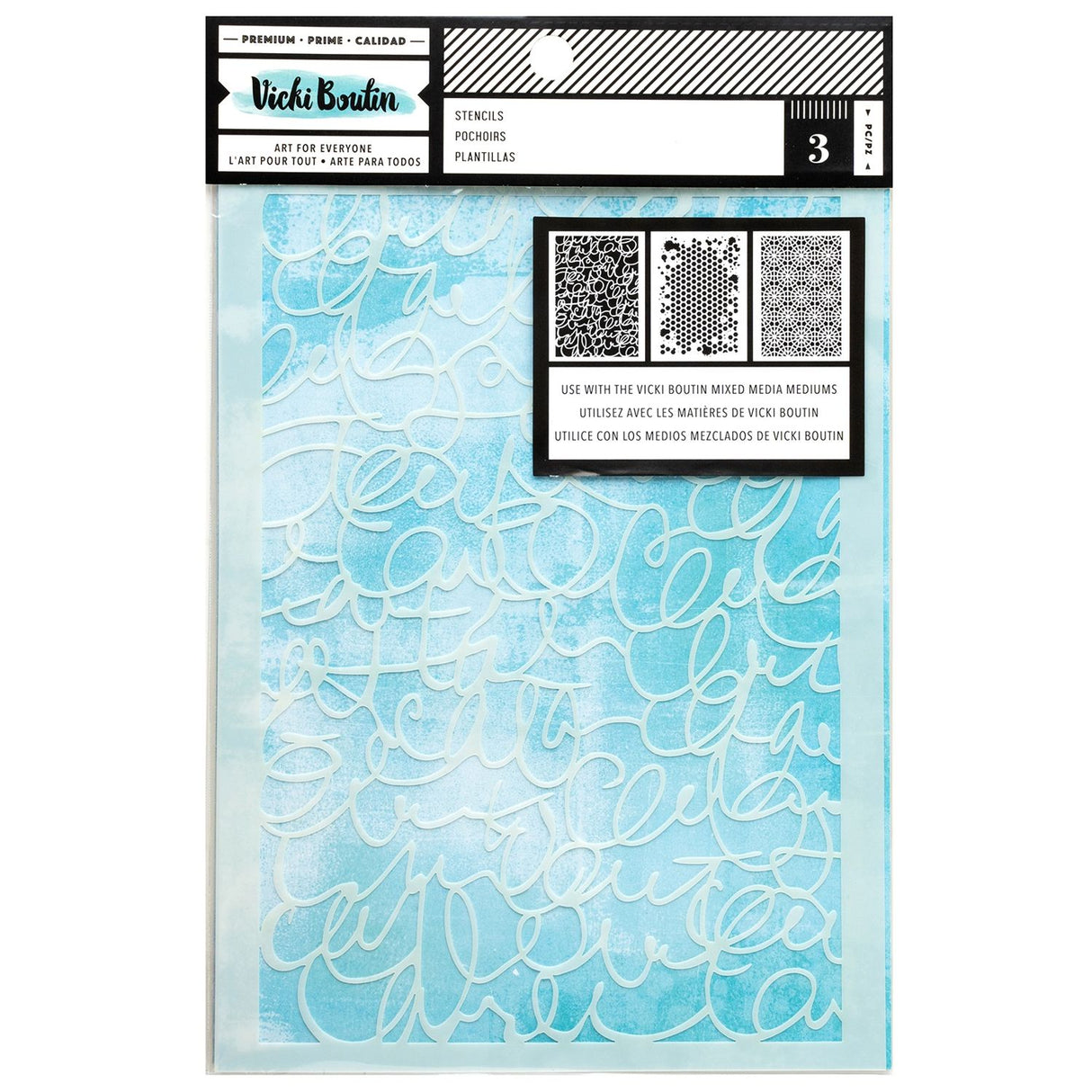 Vicki Boutin - Mixed Media - Stencil - Script