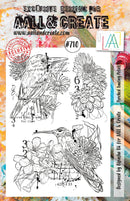 AALL & CREATE - A5 CLEAR STAMP SET - PERCHED AMONG PETALS
