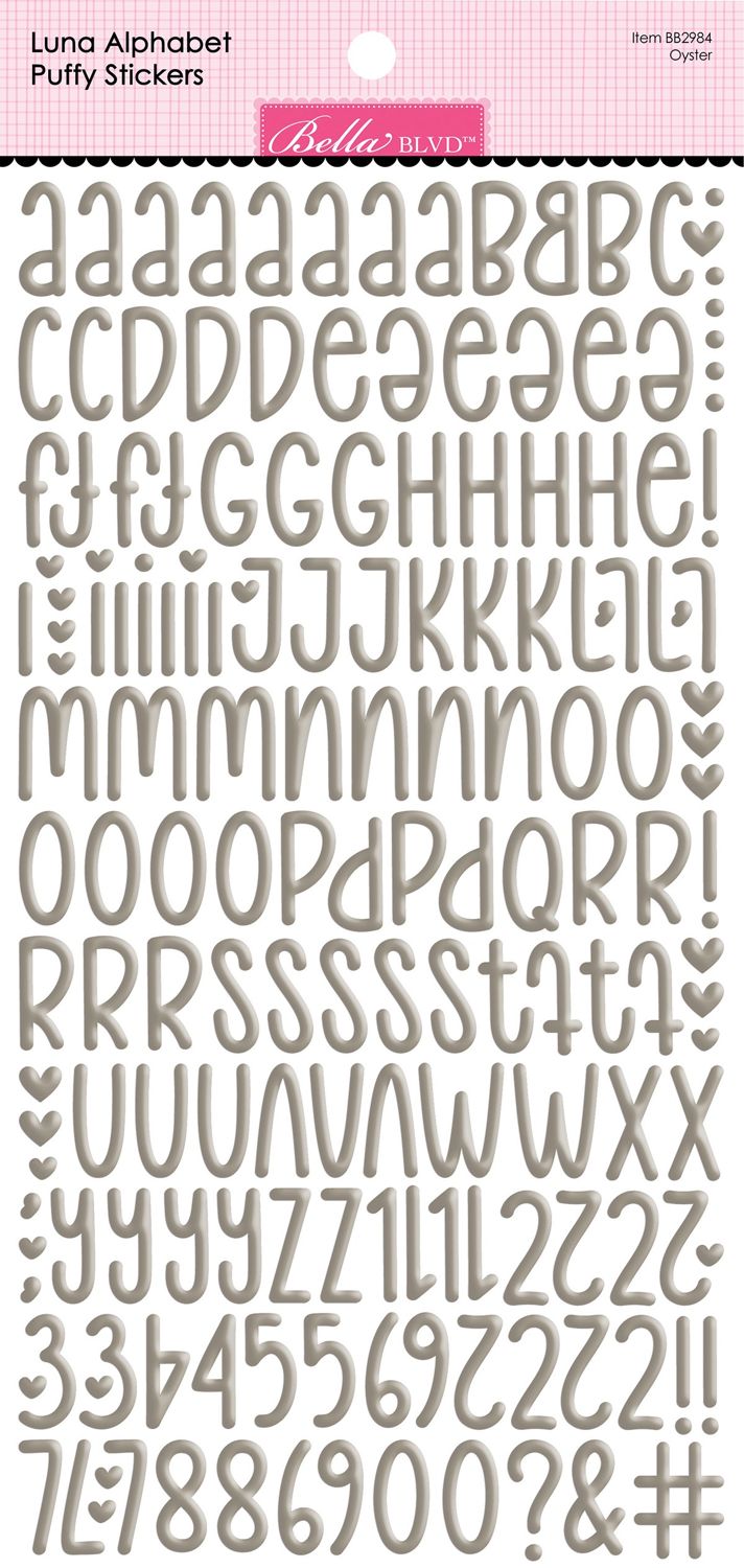 Bella Blvd - Bella Besties Luna Alphabet Puffy Stickers - Oyster