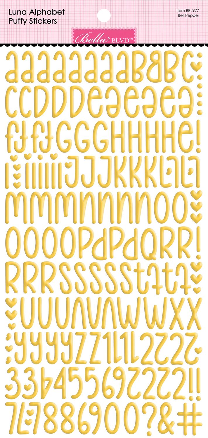 Bella Blvd - Bella Besties Luna Alphabet Puffy Stickers - Bell Pepper