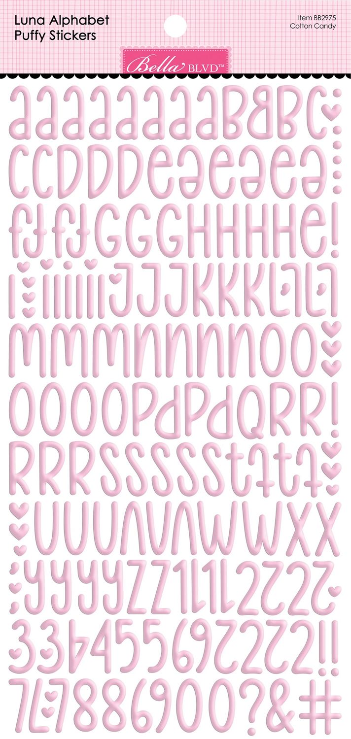 Bella Blvd - Bella Besties Luna Alphabet Puffy Stickers - Cotton Candy
