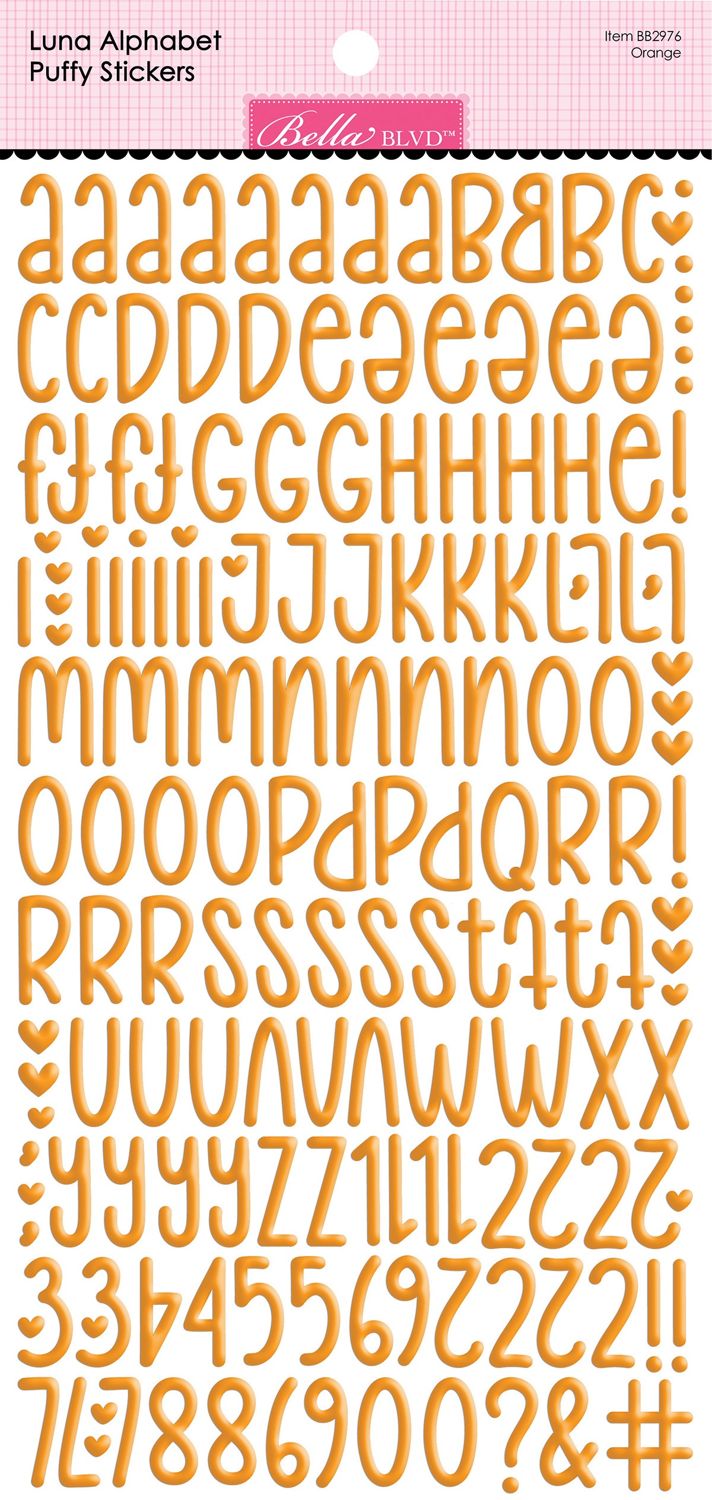 Bella Blvd - Bella Besties Luna Alphabet Puffy Stickers - Orange