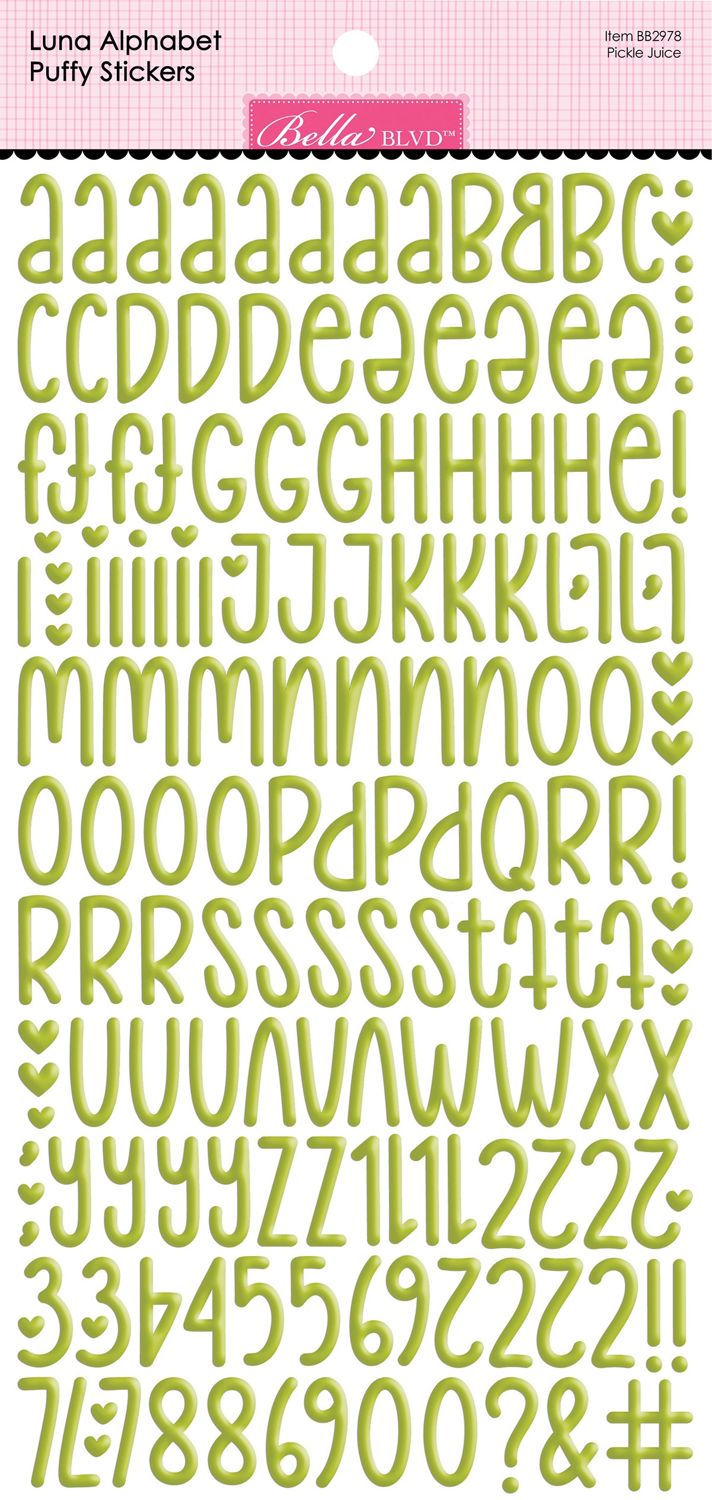 Bella Blvd - Bella Besties Luna Alphabet Puffy Stickers - Pickle Juice