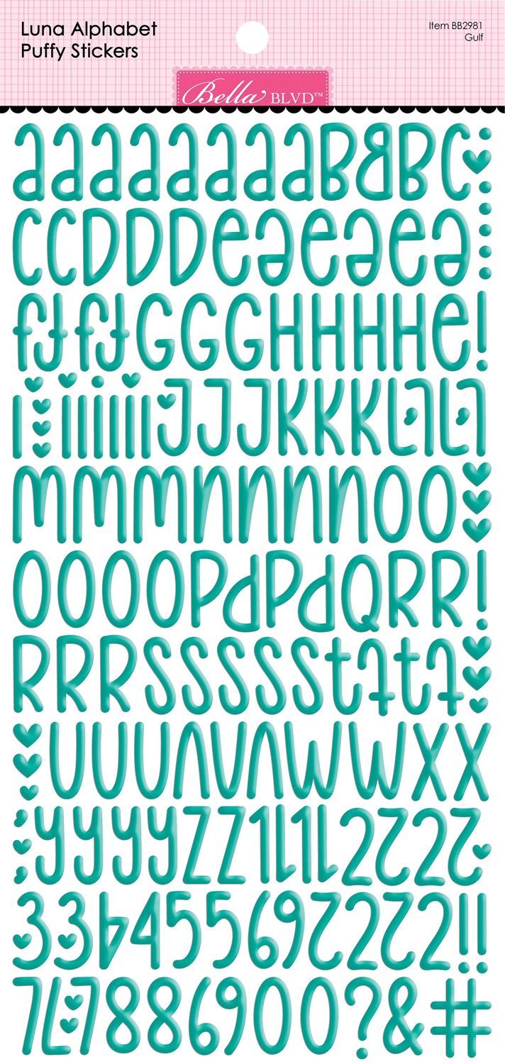 Bella Blvd - Bella Besties Luna Alphabet Puffy Stickers - Gulf