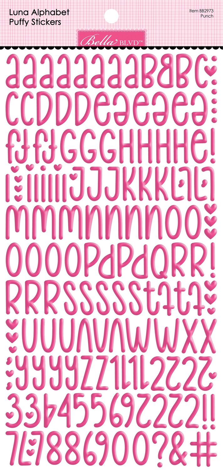 Bella Blvd - Bella Besties Luna Alphabet Puffy Stickers - Punch