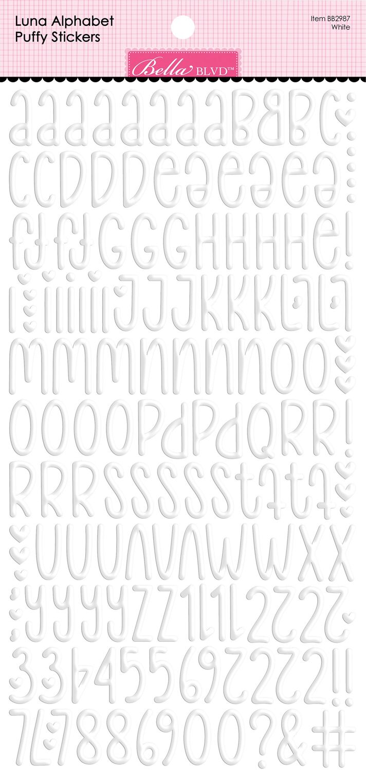Bella Blvd - Bella Besties Luna Alphabet Puffy Stickers - White
