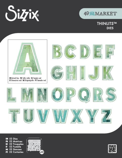 Sizzix - 49 & Market - Thinlits Die Set - This Or That 2 Inch Alphabet