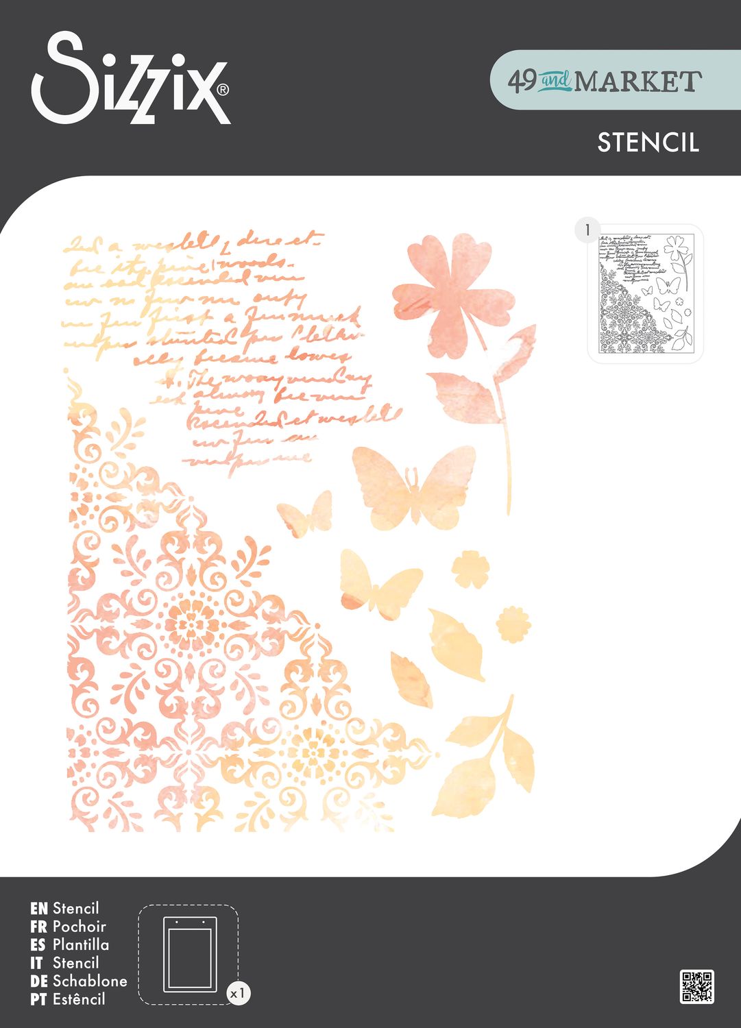 Sizzix - 49 & Market - A4 Stencil - Petal Play