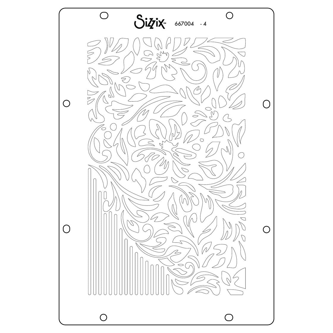 Sizzix - Layered Stencils 4PK Backgrounds by Willow Wolfe
