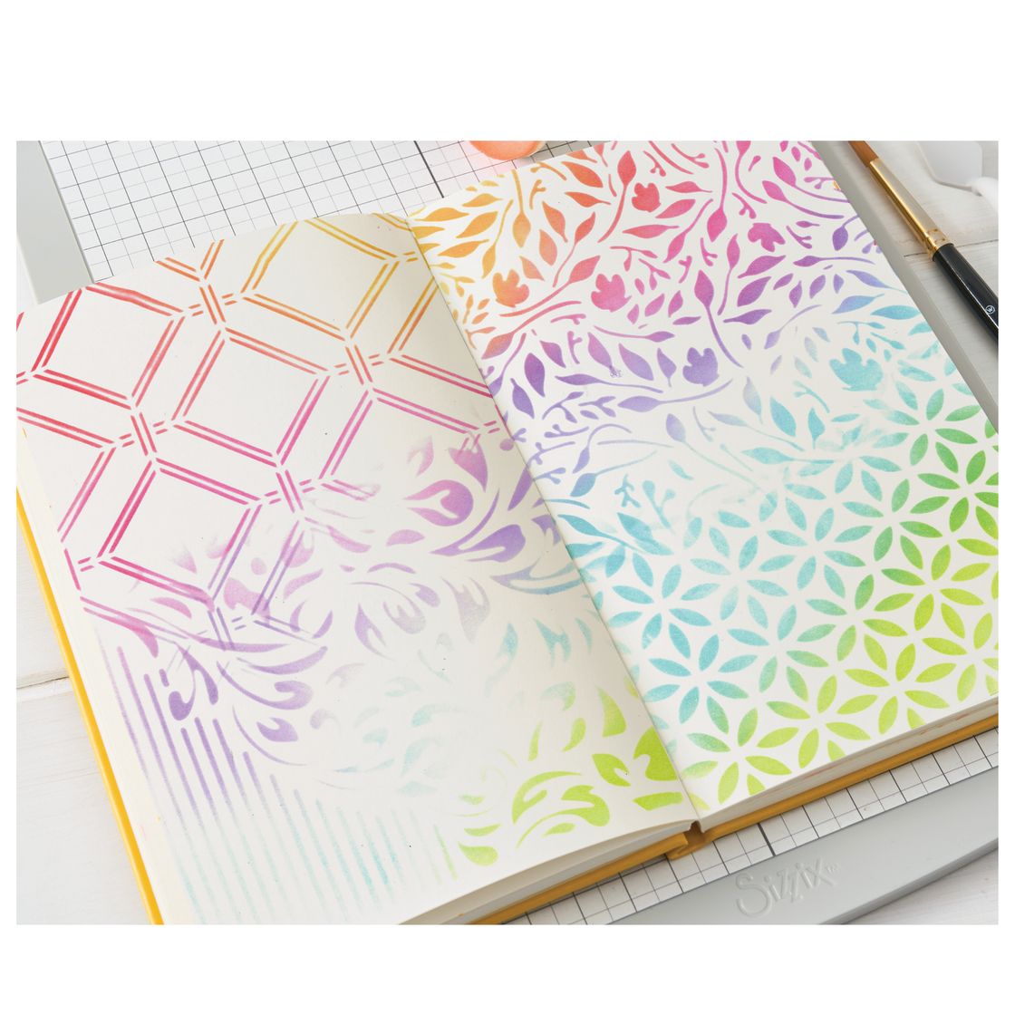 Sizzix - Layered Stencils 4PK Backgrounds by Willow Wolfe