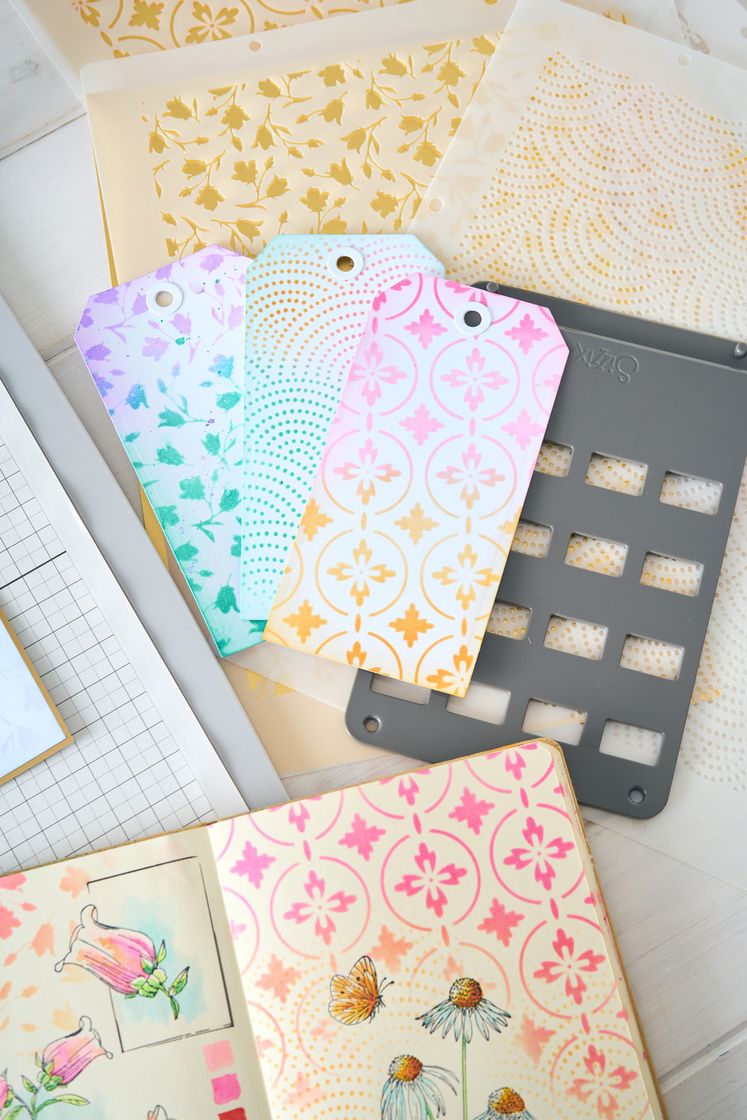 Sizzix - Layered Stencils 4PK Backgrounds by Willow Wolfe