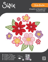 Sizzix - Clear Stamps Set 16PK w/35PK Framelits Die Floral Layers #1 by Vicki Boutin