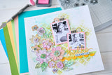 Sizzix - Clear Stamps Set 16PK w/35PK Framelits Die Floral Layers #1 by Vicki Boutin