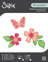 Sizzix - 49 & Market - Clear Stamp With Framlits Die - Sweet Sprigs