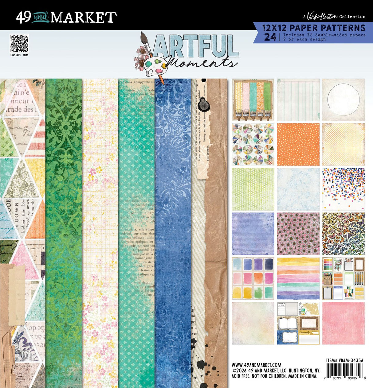 49 And Market - Vicki Boutin - Artful Moments - Paper Pad 12"X12"