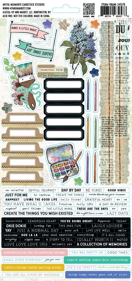 49 And Market - Vicki Boutin - Artful Moments - Cardstock Stickers