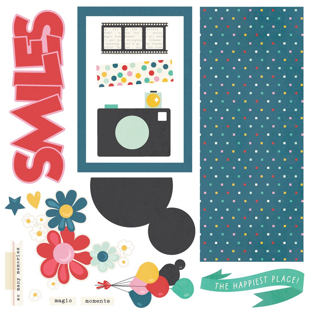 Simple Stories - Say Cheese Happiest Place - Simple Pages Page Kit