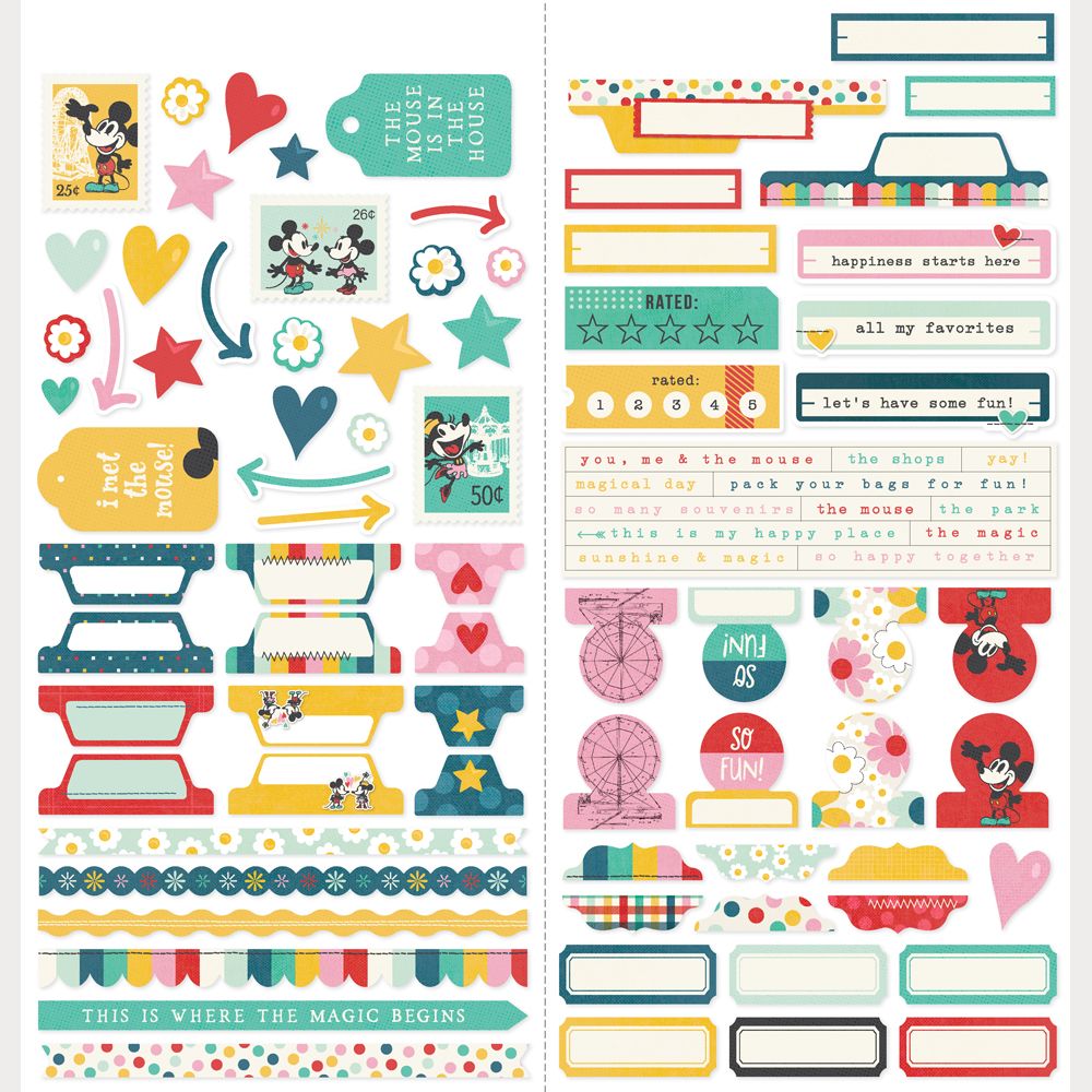 Simple Stories - Say Cheese Happiest Place - Basics Cardstock Stickers