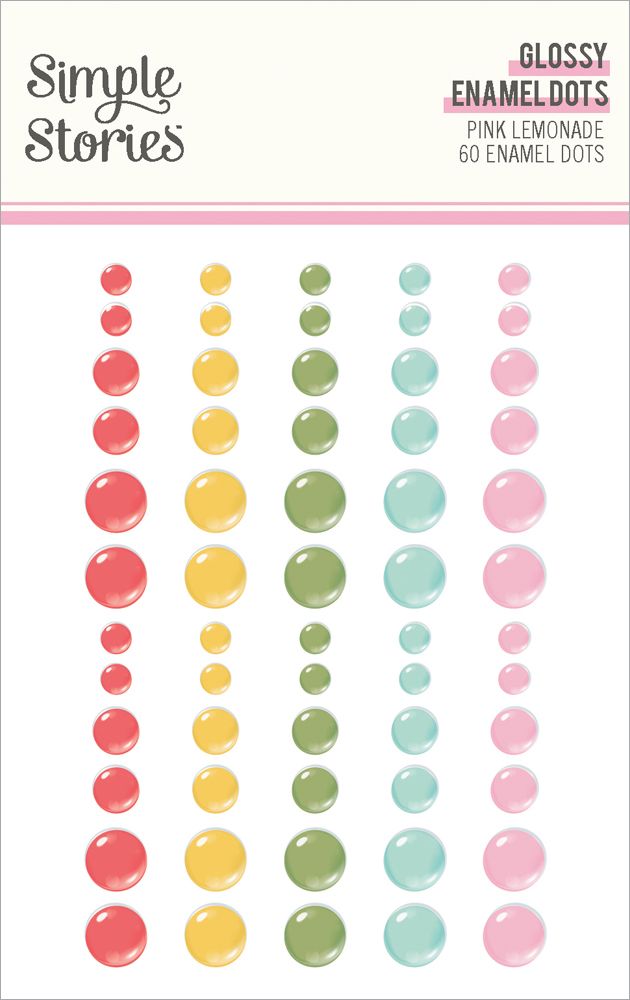 Simple Stories - Pink Lemonade - Glossy Enamel Dots