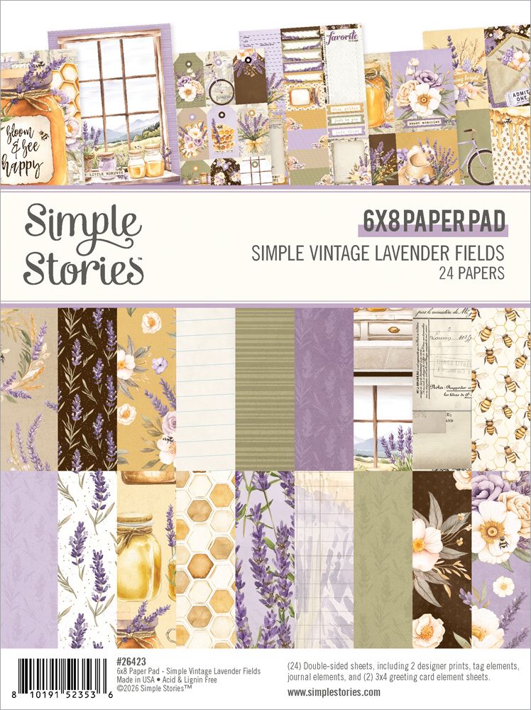 Simple Stories - Simple Vintage Lavender Fields - Paper Pad 6"X8"