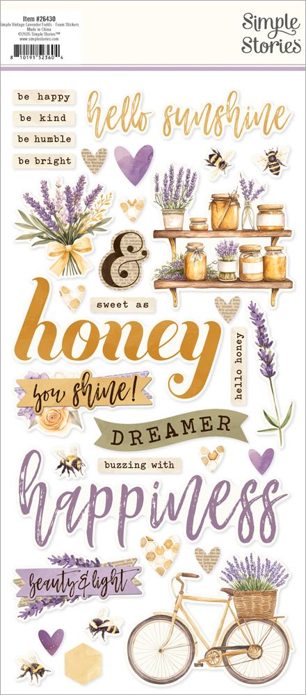 Simple Stories - Simple Vintage Lavender Fields - Foam Stickers