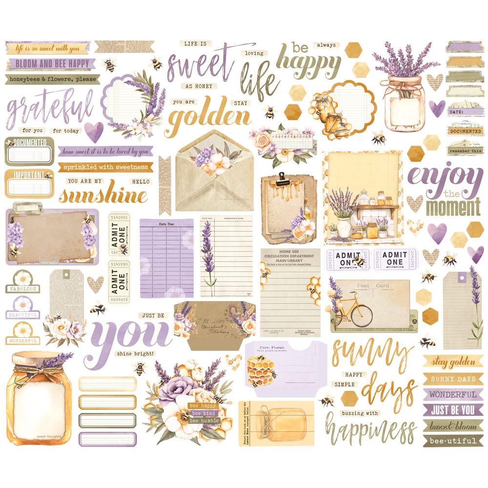 Simple Stories - Simple Vintage Lavender Fields - Journal Bits & Pieces