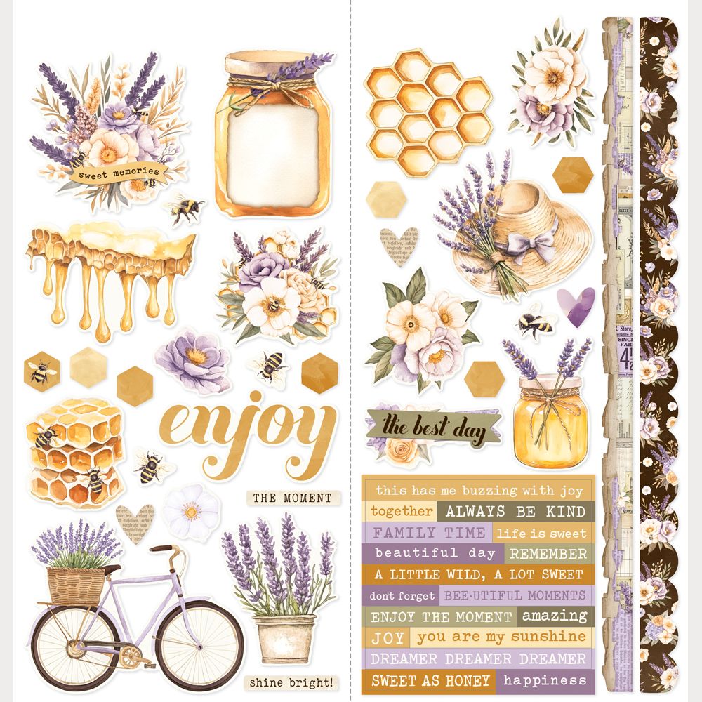 Simple Stories - Simple Vintage Lavender Fields - Icon Cardstock Stickers