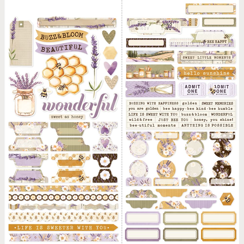 Simple Stories - Simple Vintage Lavender Fields - Basics Cardstock Stickers