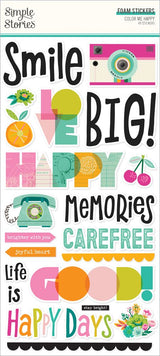Simple Stories - Color Me Happy - Foam Stickers