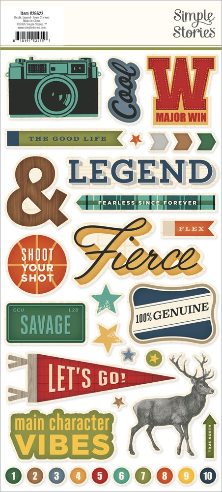 Simple Stories - Rustic Legend - Foam Stickers
