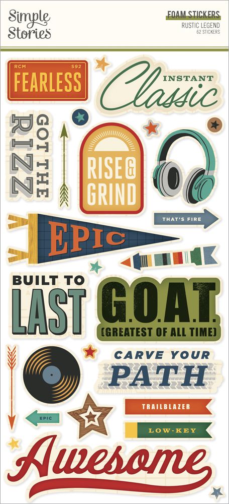 Simple Stories - Rustic Legend - Foam Stickers