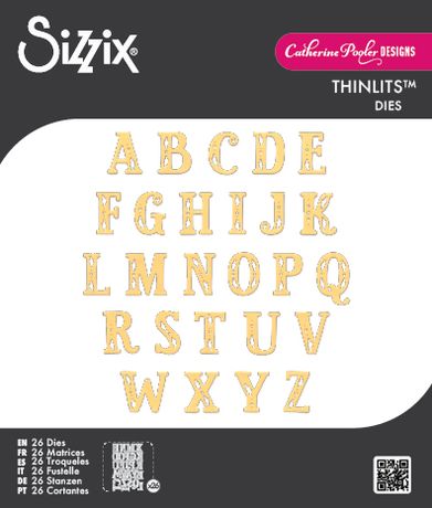 Sizzix - Catherine Pooler - Thinlits Die Set - Folk Alphabet